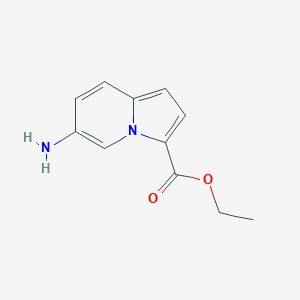 molecular formula C11H12N2O2 B8188389 6-Amino-indolizine-3-carboxylic acid ethyl ester 