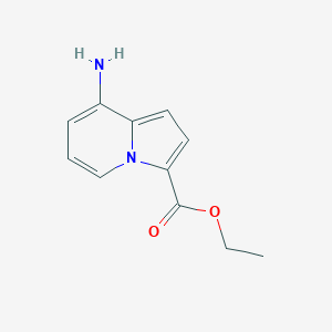 molecular formula C11H12N2O2 B8188398 8-Amino-indolizine-3-carboxylic acid ethyl ester 