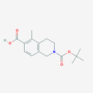molecular formula C16H21NO4 B8188456 5-Methyl-3,4-dihydro-1H-isoquinoline-2,6-dicarboxylic acid 2-tert-butyl ester 