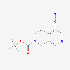 molecular formula C14H17N3O2 B8188471 5-Cyano-3,4-dihydro-1H-[2,7]naphthyridine-2-carboxylic acid tert-butyl ester 