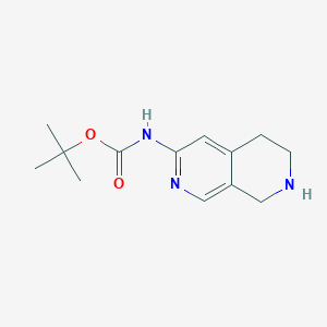 molecular formula C13H19N3O2 B8188476 (5,6,7,8-Tetrahydro-[2,7]naphthyridin-3-yl)-carbamic acid tert-butyl ester 