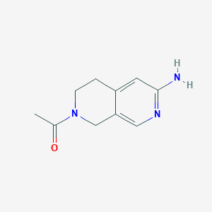 molecular formula C10H13N3O B8188481 1-(6-Amino-3,4-dihydro-1H-[2,7]naphthyridin-2-yl)-ethanone 