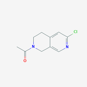 molecular formula C10H11ClN2O B8188496 1-(6-chloro-3,4-dihydro-1H-[2,7]naphthyridin-2-yl)-ethanone 