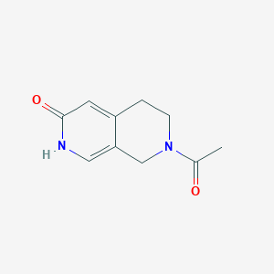 molecular formula C10H12N2O2 B8188502 1-(6-Hydroxy-3,4-dihydro-1H-[2,7]naphthyridin-2-yl)-ethanone 
