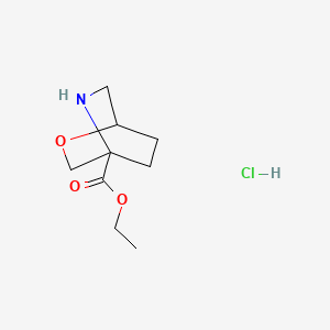 molecular formula C9H16ClNO3 B8188531 Ethyl 2-oxa-5-azabicyclo[2.2.2]octane-4-carboxylate hydrochloride 