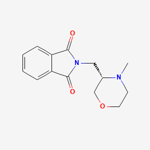 molecular formula C14H16N2O3 B8188573 (S)-2-((4-Methylmorpholin-3-yl)methyl)isoindoline-1,3-dione 