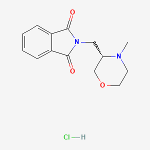 molecular formula C14H17ClN2O3 B8188578 (S)-2-(4-Methyl-morpholin-3-ylmethyl)-isoindole-1,3-dione hydrochloride 