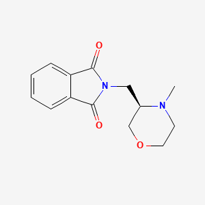 molecular formula C14H16N2O3 B8188585 (R)-2-((4-Methylmorpholin-3-yl)methyl)isoindoline-1,3-dione 