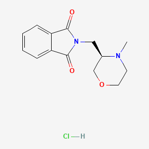 molecular formula C14H17ClN2O3 B8188592 (R)-2-(4-Methyl-morpholin-3-ylmethyl)-isoindole-1,3-dione hydrochloride 