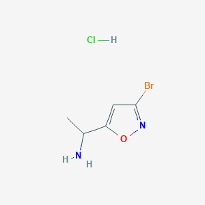 molecular formula C5H8BrClN2O B8188686 1-(3-Bromo-isoxazol-5-yl)-ethylamine hydrochloride 