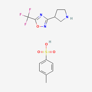 molecular formula C14H16F3N3O4S B8188704 3-(Pyrrolidin-3-yl)-5-(trifluoromethyl)-1,2,4-oxadiazole 4-methylbenzenesulfonate 