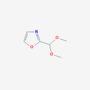 molecular formula C6H9NO3 B8188766 2-Dimethoxymethyl-oxazole 
