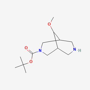 molecular formula C13H24N2O3 B8188791 9-Methoxy-3,7-diaza-bicyclo[3.3.1]nonane-3-carboxylic acid tert-butyl ester CAS No. 1187930-81-9
