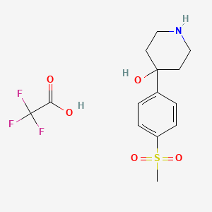 molecular formula C14H18F3NO5S B8188809 4-(4-Methanesulfonyl-phenyl)-piperidin-4-OL trifluoroacetate 