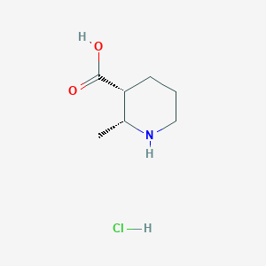 molecular formula C7H14ClNO2 B8188823 (2R,3R)-2-methylpiperidine-3-carboxylic acid hydrochloride 