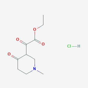 molecular formula C10H16ClNO4 B8188848 (1-Methyl-4-oxo-piperidin-3-yl)-oxo-acetic acid ethyl ester hydrochloride 