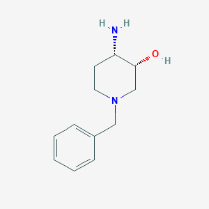 molecular formula C12H18N2O B8188857 (3R,4S)-4-Amino-1-benzyl-piperidin-3-ol 