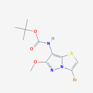 (3-Bromo-6-methoxy-pyrazolo[5,1-b]thiazol-7-yl)-carbamic acid tert-butyl ester