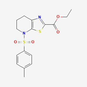molecular formula C16H18N2O4S2 B8188873 4-(Toluene-4-sulfonyl)-4,5,6,7-tetrahydro-thiazolo[5,4-b]pyridine-2-carboxylic acid ethyl ester 