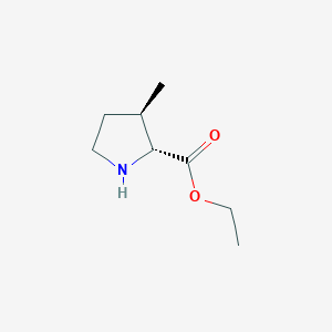 molecular formula C8H15NO2 B8188911 ethyl (2R,3R)-3-methylpyrrolidine-2-carboxylate 