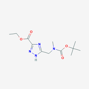 molecular formula C12H20N4O4 B8188932 5-[(Boc-methyl-amino)-methyl]-4H-[1,2,4]triazole-3-carboxylicacidethylester 