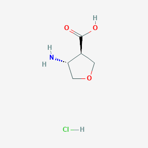 molecular formula C5H10ClNO3 B8188955 trans-4-Amino-tetrahydro-furan-3-carboxylic acid hydrochloride 