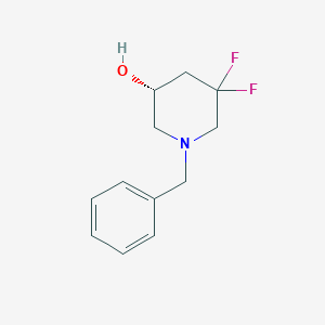 molecular formula C12H15F2NO B8188959 (R)-1-Benzyl-5,5-difluoro-piperidin-3-ol 