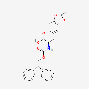 molecular formula C27H25NO6 B8189016 Fmoc-D-DOPA(acetonide)-OH 