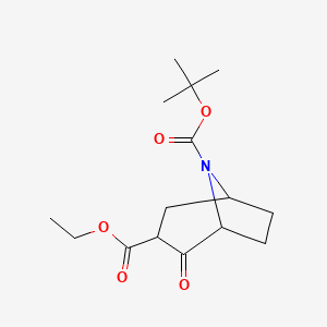 molecular formula C15H23NO5 B8189033 8-(Tert-butyl) 3-ethyl 2-oxo-8-azabicyclo[3.2.1]octane-3,8-dicarboxylate 