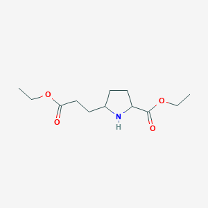 molecular formula C12H21NO4 B8189040 Ethyl 5-(3-ethoxy-3-oxopropyl)pyrrolidine-2-carboxylate 