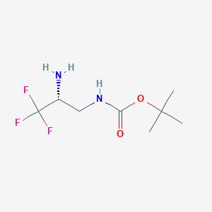 molecular formula C8H15F3N2O2 B8189045 tert-butyl N-[(2R)-2-amino-3,3,3-trifluoropropyl]carbamate 