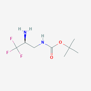 molecular formula C8H15F3N2O2 B8189052 tert-butyl N-[(2S)-2-amino-3,3,3-trifluoropropyl]carbamate 