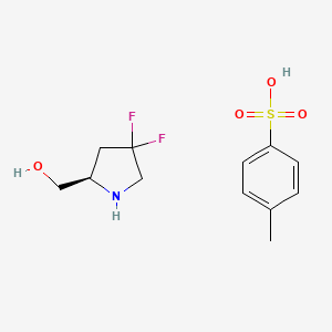 molecular formula C12H17F2NO4S B8189073 [(2R)-4,4-difluoropyrrolidin-2-yl]methanol;4-methylbenzenesulfonic acid 