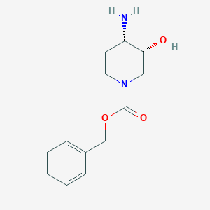 molecular formula C13H18N2O3 B8189083 (3R,4S)-4-Amino-3-hydroxy-piperidine-1-carboxylic acid benzyl ester 
