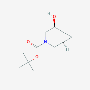 molecular formula C11H19NO3 B8189099 5-endo-Hydroxy-3-aza-bicyclo[4.1.0]heptane-3-carboxylic acid tert-butyl ester 