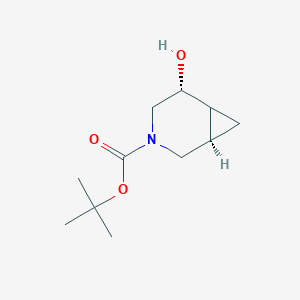 molecular formula C11H19NO3 B8189100 5-exo-Hydroxy-3-aza-bicyclo[4.1.0]heptane-3-carboxylic acid tert-butyl ester 