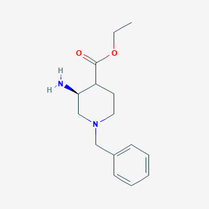 molecular formula C15H22N2O2 B8189107 cis-3-Amino-1-benzyl-piperidine-4-carboxylic acid ethyl ester 