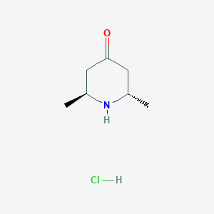 molecular formula C7H14ClNO B8189112 (2S,6S)-2,6-Dimethyl-4-oxo-piperidine hydrochloride 