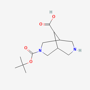 molecular formula C13H22N2O4 B8189113 3-(tert-Butoxycarbonyl)-3,7-diazabicyclo[3.3.1]nonane-9-carboxylic acid 