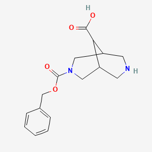 molecular formula C16H20N2O4 B8189120 3,7-Diaza-bicyclo[3.3.1]nonane-3,9-dicarboxylic acid 3-benzyl ester 