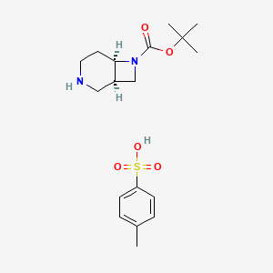 molecular formula C18H28N2O5S B8189190 cis-3,7-Diaza-bicyclo[4.2.0]octane-7-carboxylic acid tert-butyl ester tosylate 