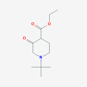molecular formula C12H21NO3 B8189213 1-tert-Butyl-3-oxo-piperidine-4-carboxylic acid ethyl ester 
