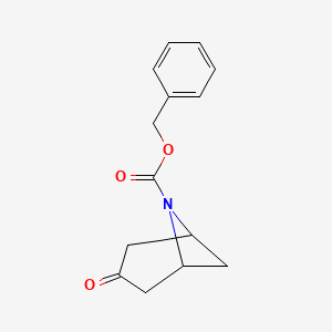 molecular formula C14H15NO3 B8189233 3-Oxo-6-aza-bicyclo[3.1.1]heptane-6-carboxylic acid benzyl ester CAS No. 1965309-17-4