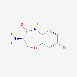 molecular formula C9H9BrN2O2 B8189236 (R)-3-Amino-8-bromo-2,3-dihydrobenzo[b][1,4]oxazepin-4(5H)-one 