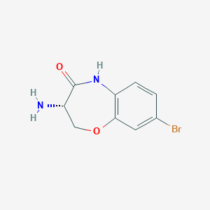 molecular formula C9H9BrN2O2 B8189242 (S)-3-Amino-8-bromo-2,3-dihydrobenzo[b][1,4]oxazepin-4(5H)-one CAS No. 1965314-74-2