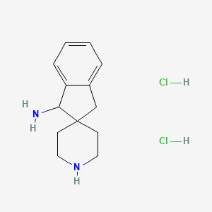 molecular formula C13H20Cl2N2 B8189258 1-Amino-spiro[1-amino-indane-2,4'-piperidine] dihydrochloride 