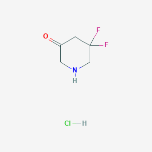molecular formula C5H8ClF2NO B8189265 5,5-Difluoro-piperidin-3-one hydrochloride 