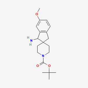 molecular formula C19H28N2O3 B8189285 1-Amino-1'-Boc-6-methoxy-spiro[indane-2,4'-piperidine] 
