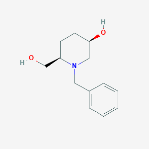 molecular formula C13H19NO2 B8189325 cis-1-Benzyl-6-hydroxymethyl-piperidin-3-ol 