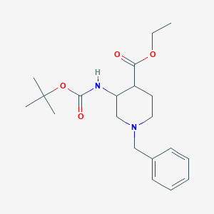 molecular formula C20H30N2O4 B8189386 1-Benzyl-3-Boc-amino-piperidine-4-carboxylic acid ethyl ester 
